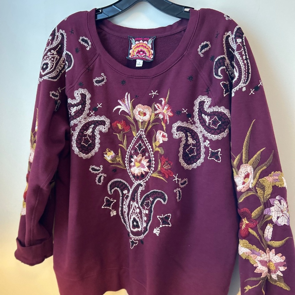 Johnny Was embroidered sweatshirt